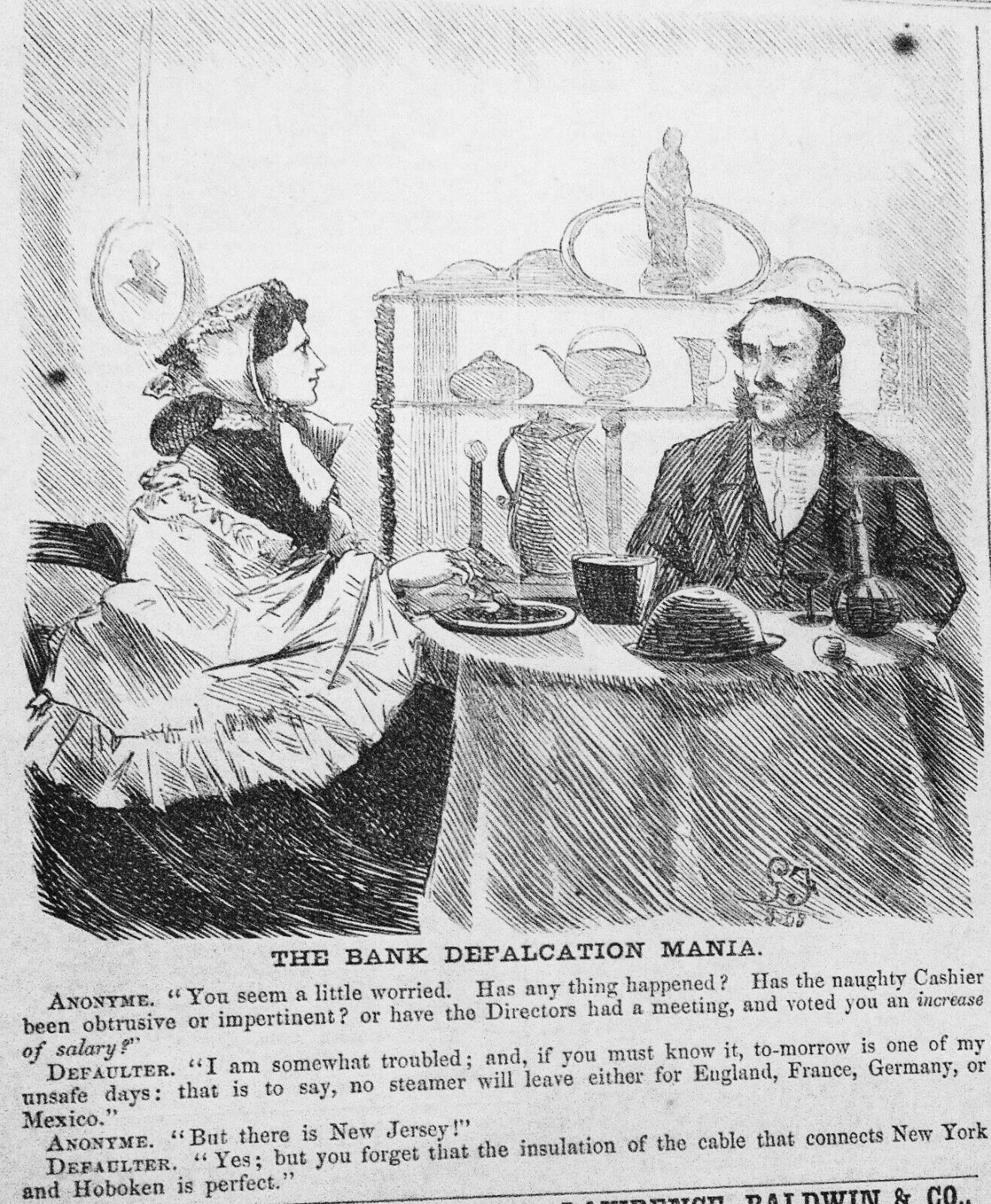 "The Bank Defalcation Mania" - Harper's Weekly, August 26, 1865.