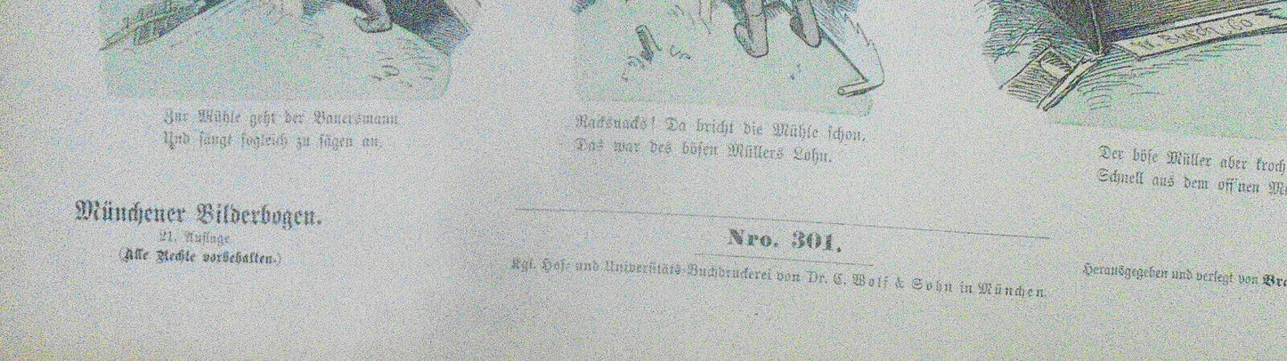 1890 Der Bauer und der Windmüller - Münchener Bilderbogen N. 301; Wilhelm Busch