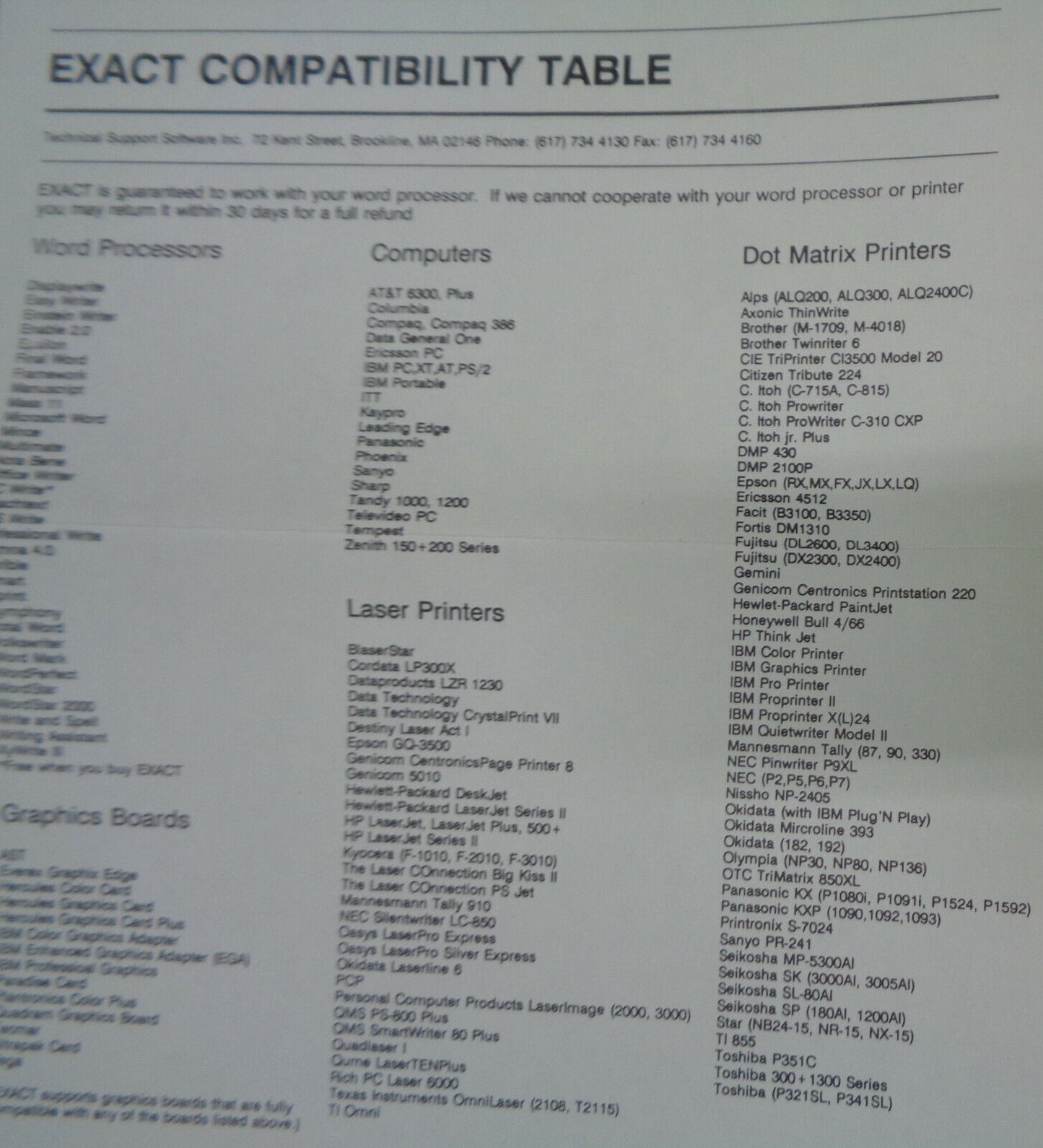 EXACT: expression & character typography for the mathematical sciences - for IBM