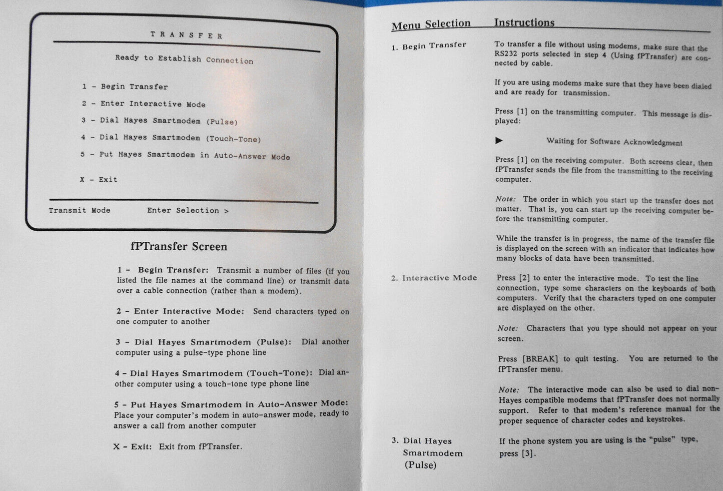 1987 fPTransfer for filePro / Profile files - User Guide & MSDOS software.
