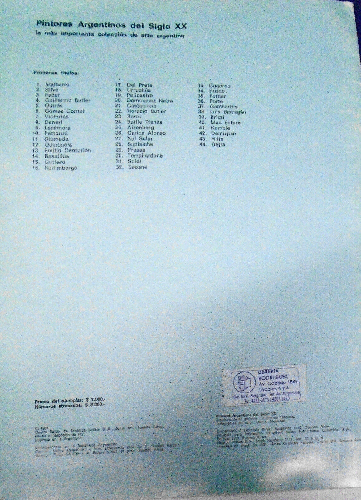 Brizzi : Pintores Argentinos del Siglo XX, 39. 1981. Text by Fermin Fevre