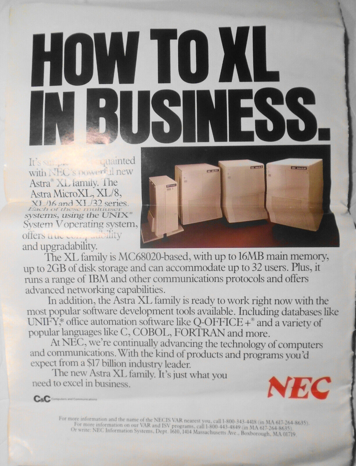 Spotlight UNIX, by Computerworld, October 26, 1987.