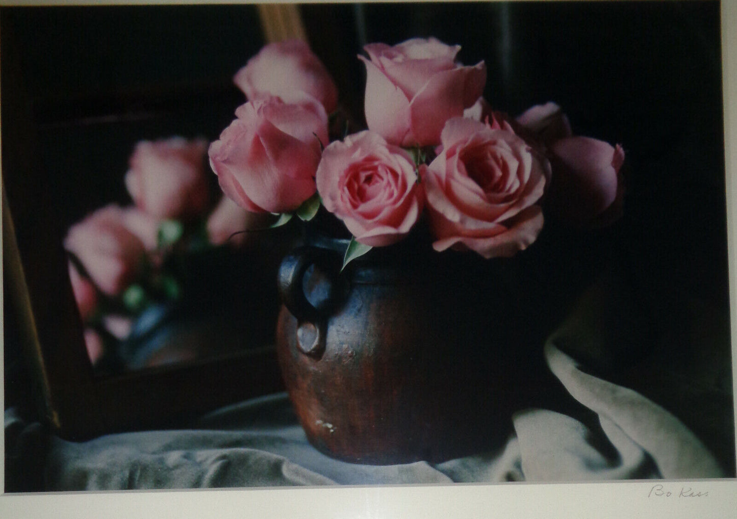Bo Kass : Pink Roses in Pitcher - SIGNED original C-Print, framed