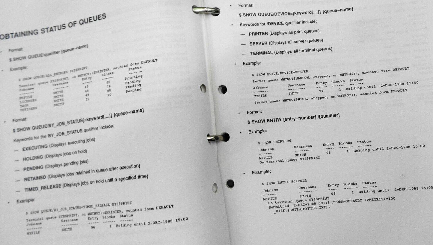 VMS Utilities and commands I student workbook - 1988 Digital Equipment Corp.