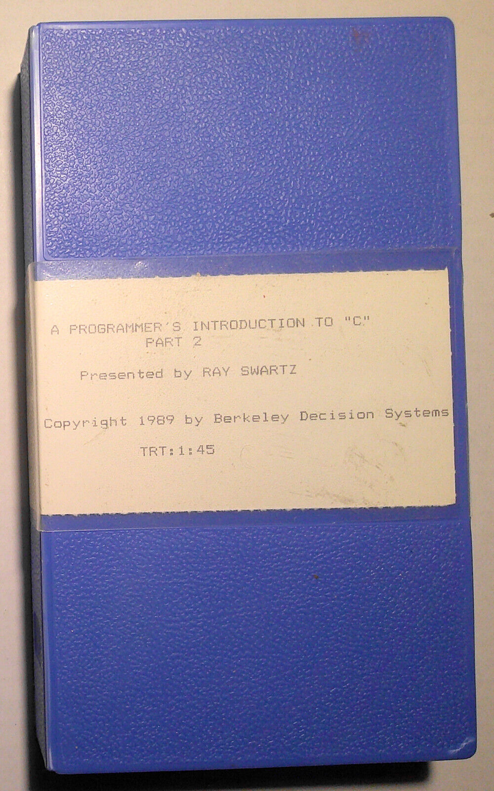 A programmer's introduction to "C", Part 2 - VHS tape by Ray Swartz. 1989