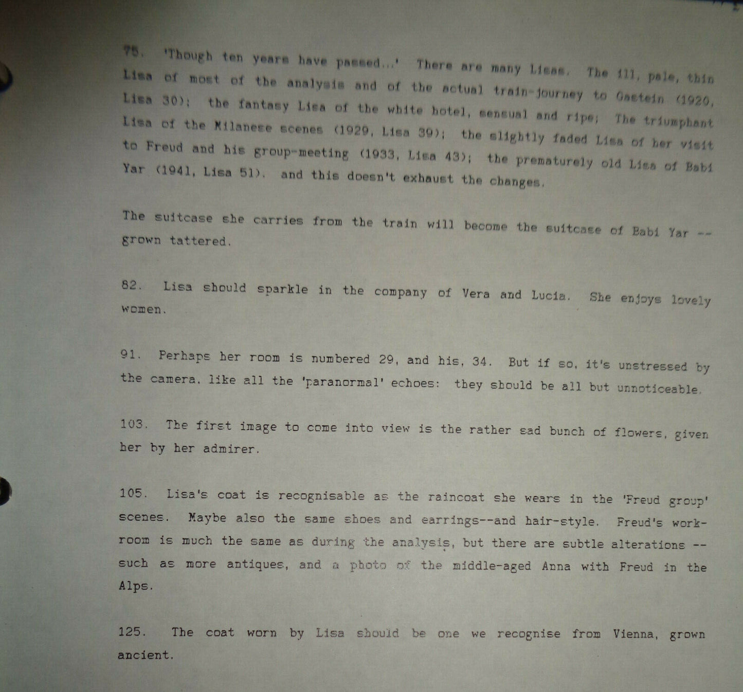 D. M. Thomas - THE WHITE HOTEL - second draft screenplay, unpublished