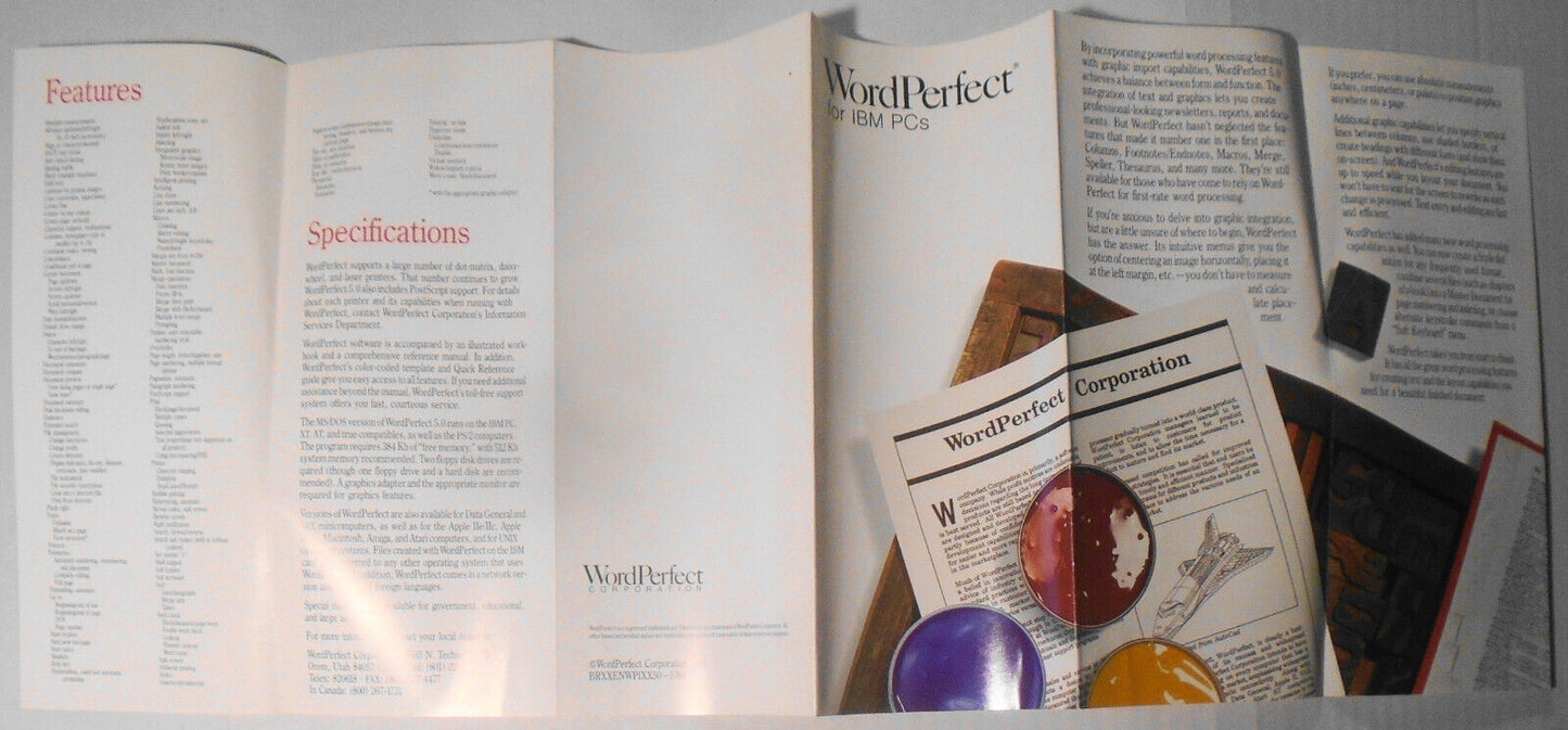 1988 3 WordPerfect for IBM PCs brochures