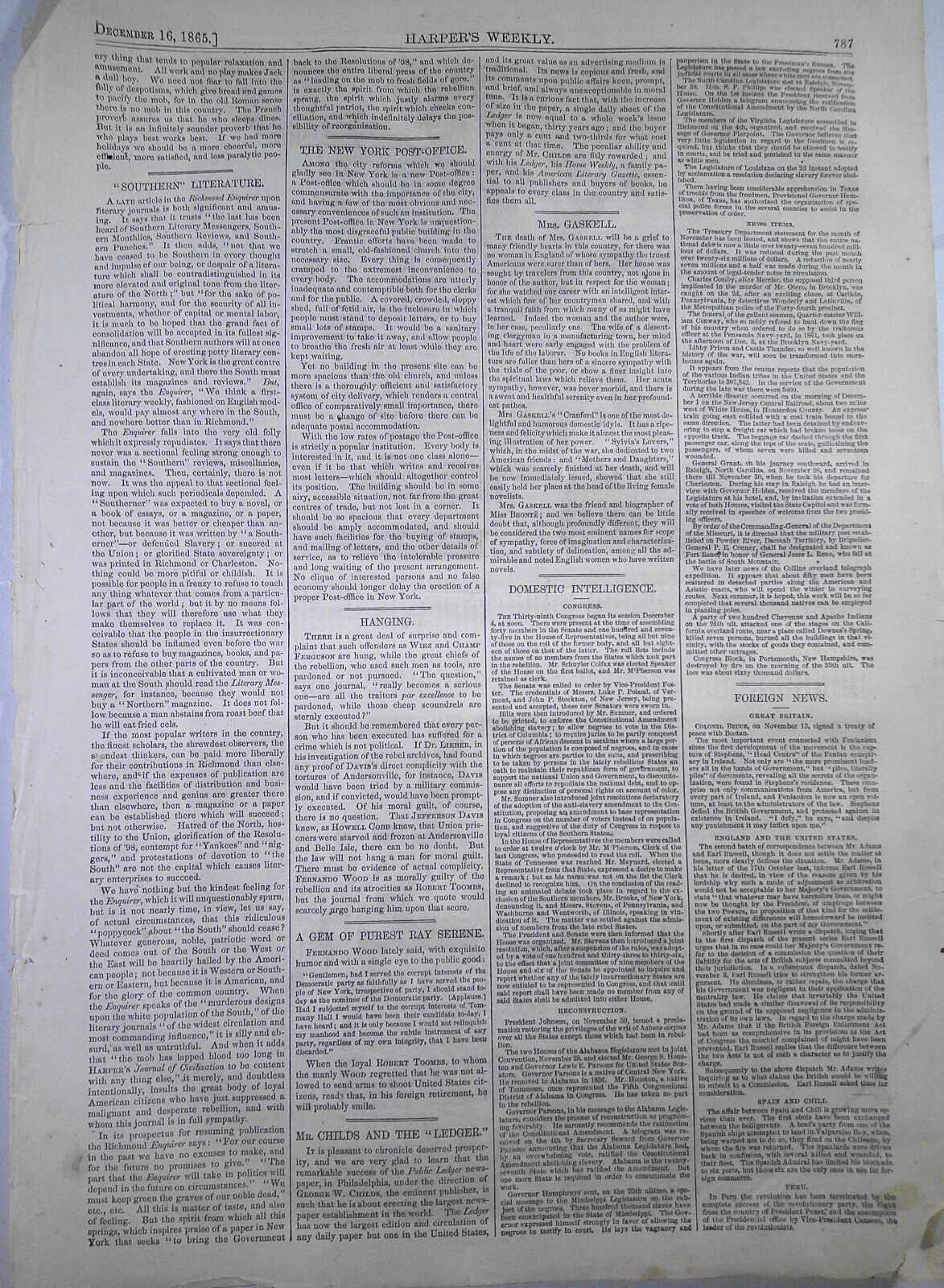 The Catacombs of Paris - Harper's Weekly December 16, 1865 original prints