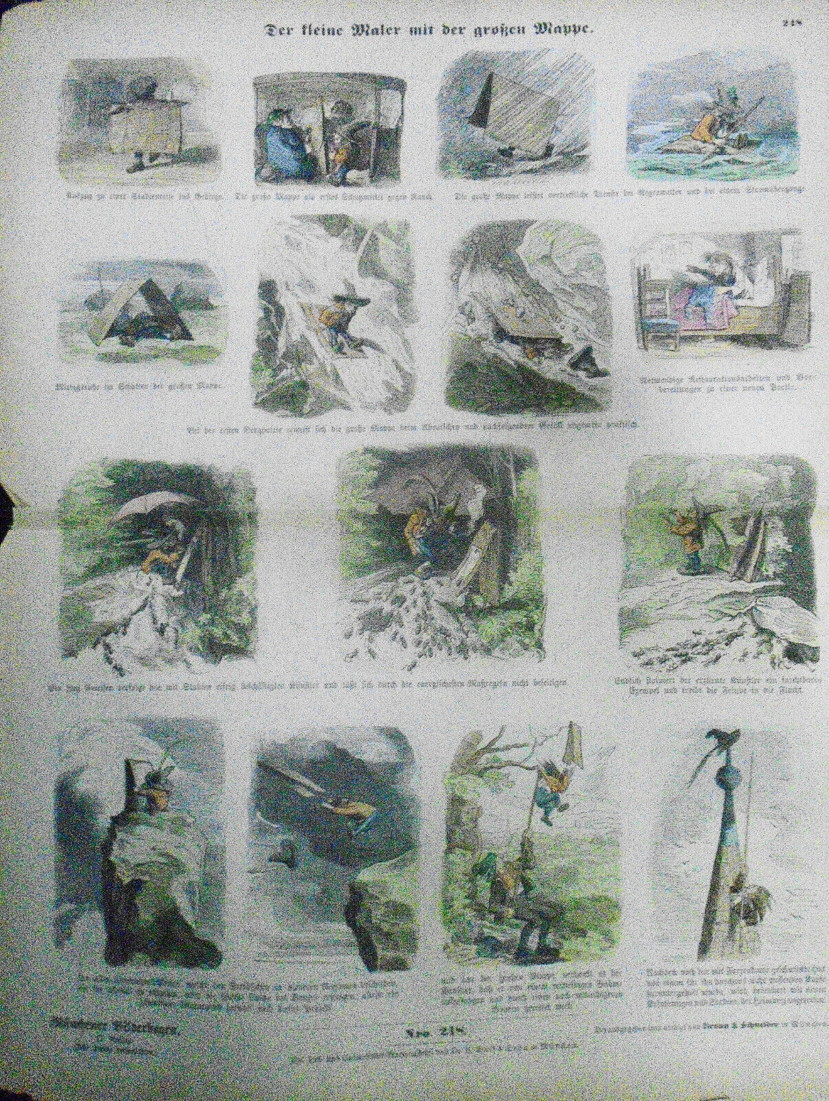 1890 Der kleine Maler mit der großen Mappe - Münchener Bilderbogen 248; W. Busch