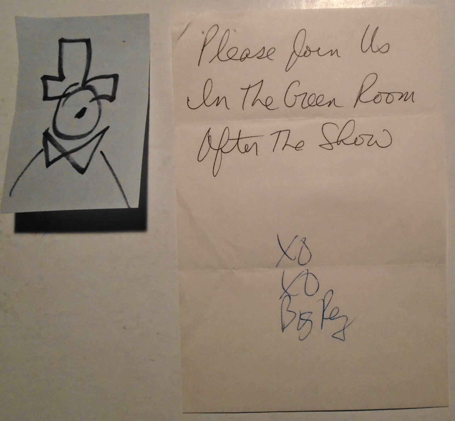 Hardy Fox handwritten invitation to join The Residents at Lincoln Center, 1989