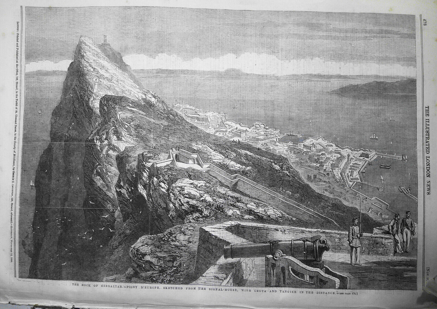 Illustrated London News, Nov. 12, 1859. Rock of Gibraltar; Ships, Storms, etc