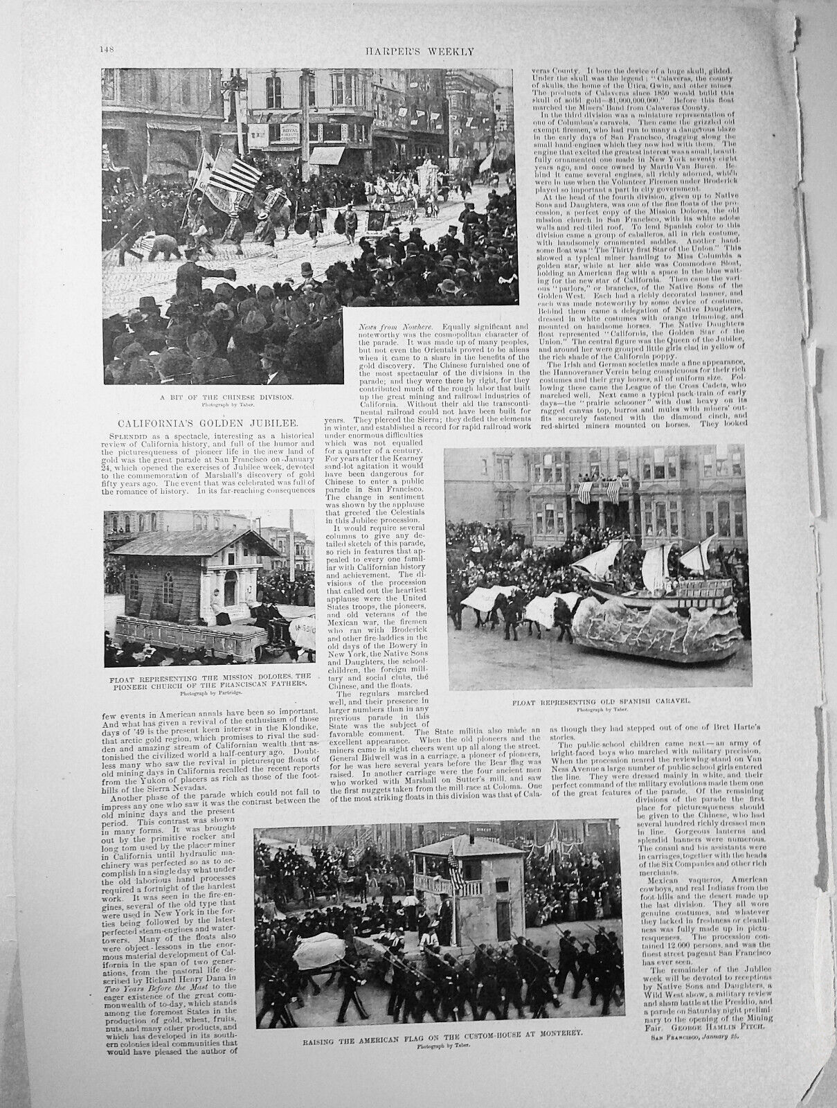 California's Golden Jubilee - Harper's Weekly, February 12, 1898. Story & prints