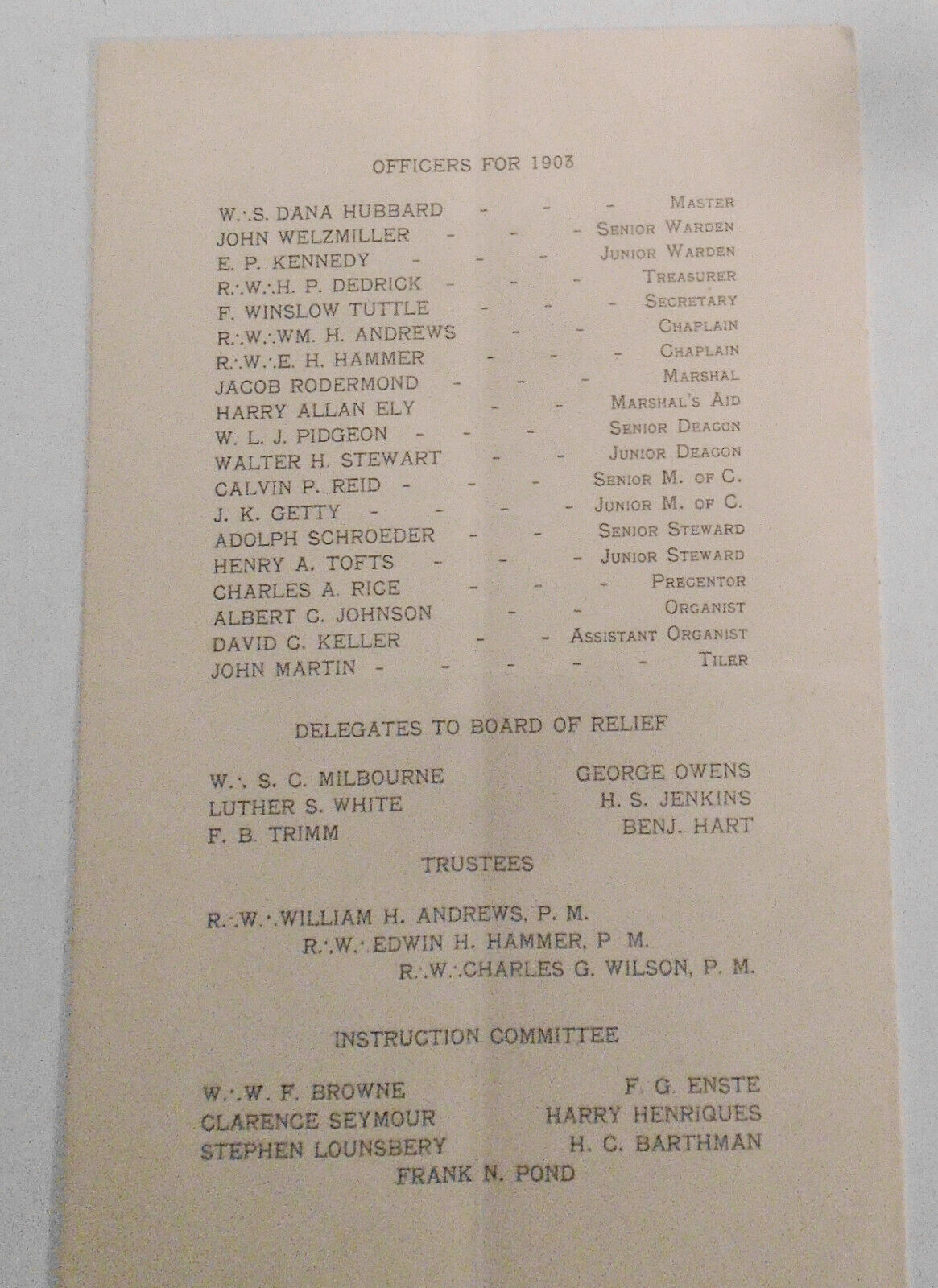 1903 Sagamore Lodge 371, New York City. Meeting notice - Free & Accepted Masons