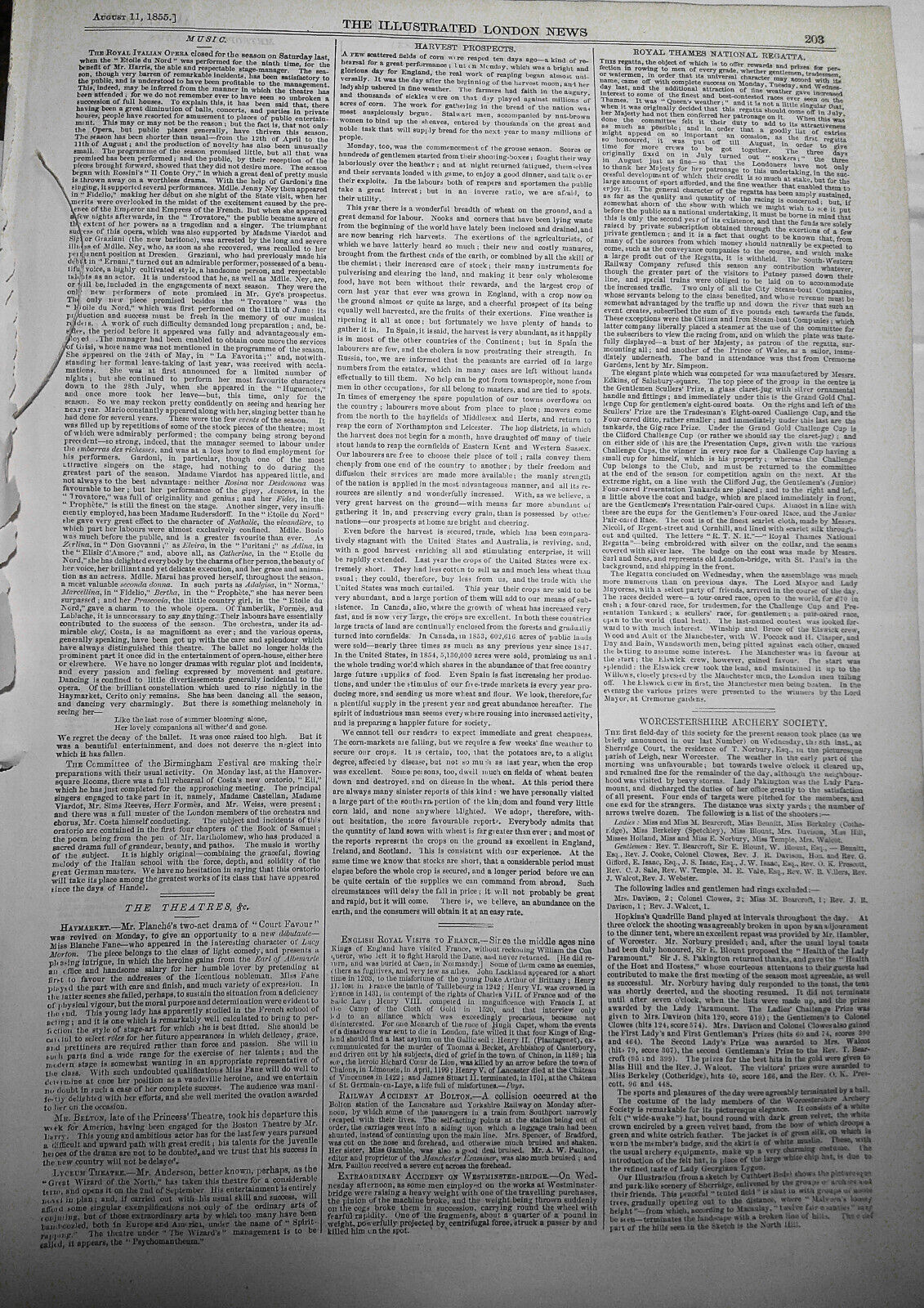 Fete of the Worcestershire Archery Society - Illustrated London News, 1855