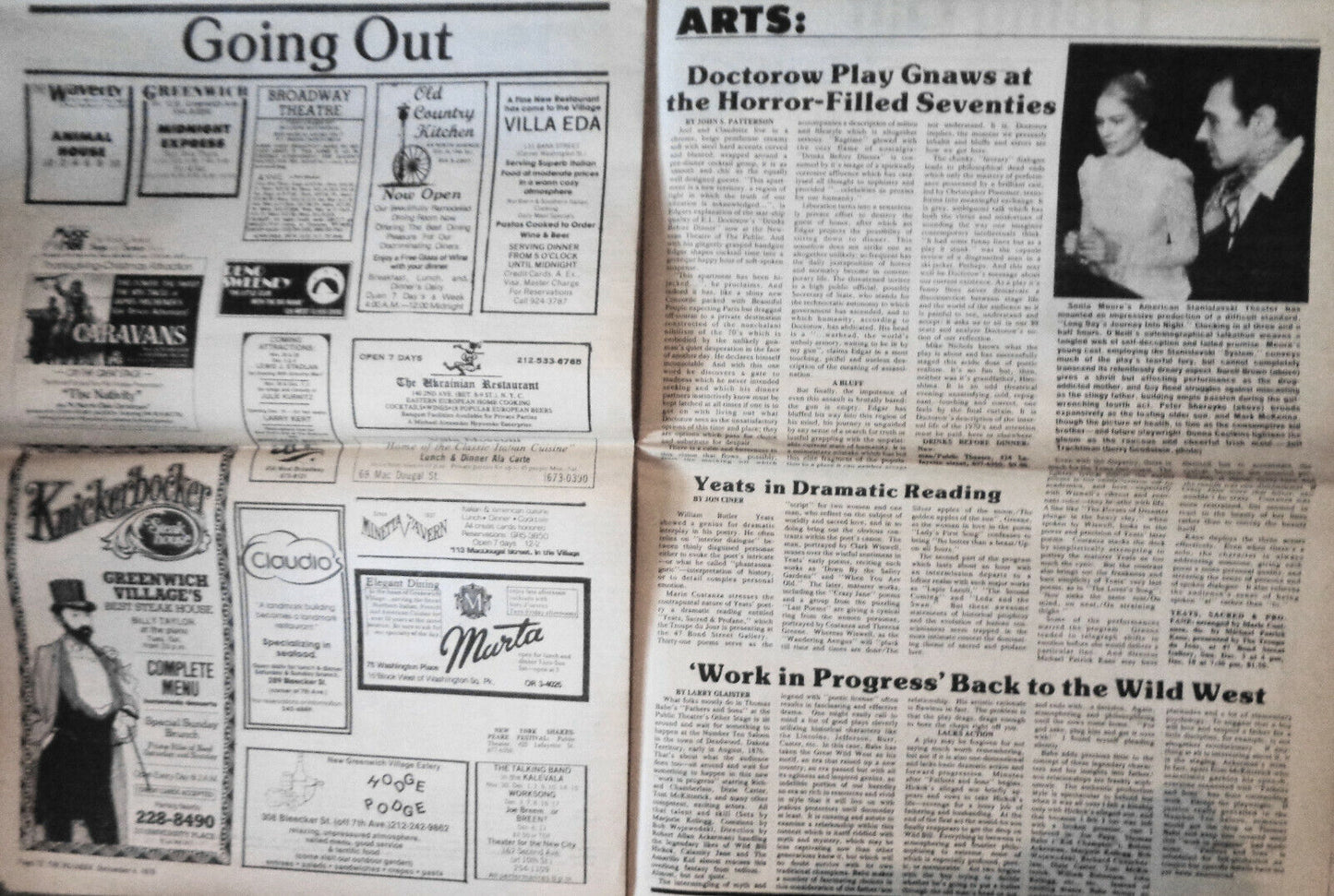 The Villager - 4 issues, 1978-79. New York City, Greenwich Village Newspaper