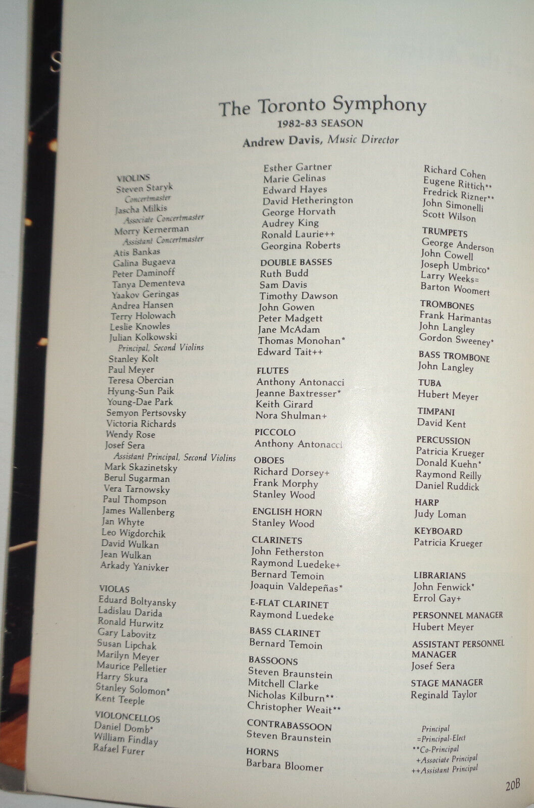 THE TORONTO SYMPHONY, ISAAC STERN - CARNEGIE HALL STAGEBILL - APRIL 1983.