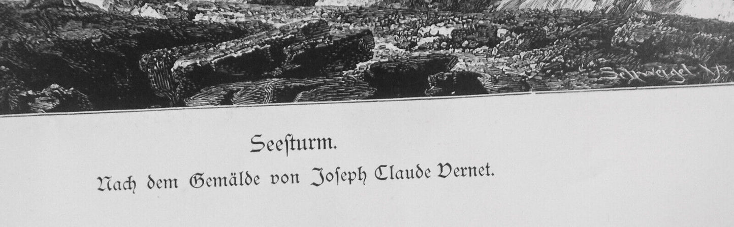 Seestrum, von Joseph Claude Vernet -- 1886 - Original antique print