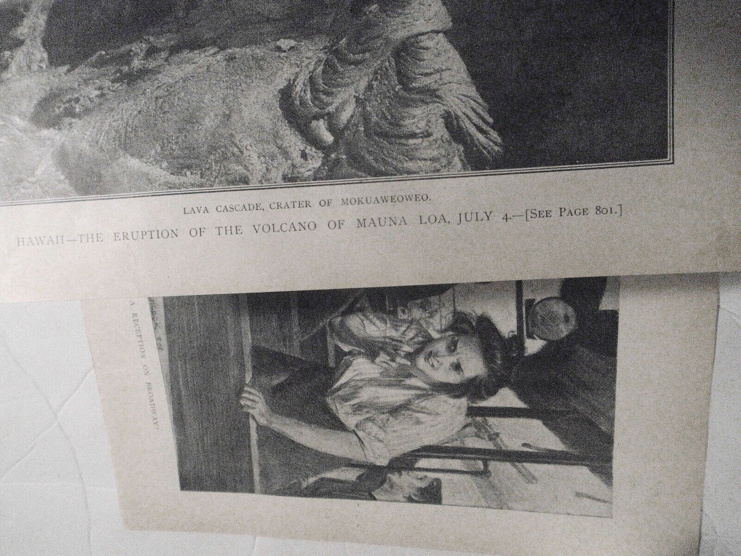 1899 Hawaii - The Eruption of the Volcano of Mauna Loa, July 4 - original print