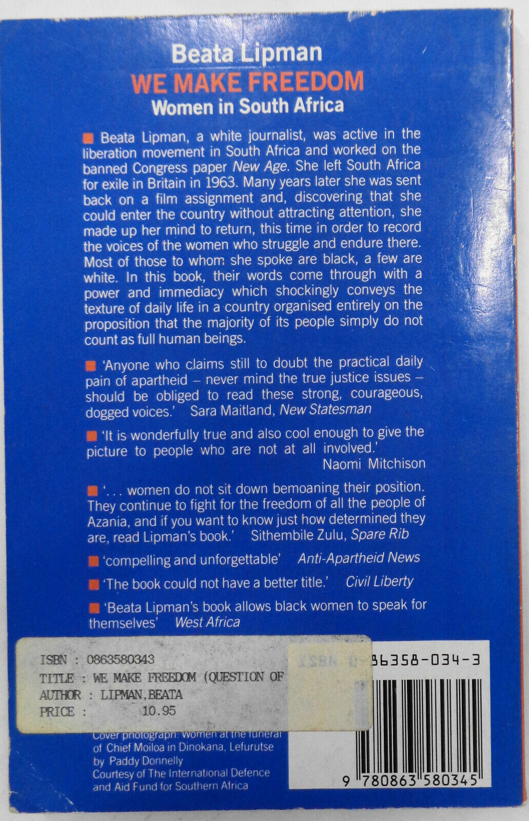 African women 3 books: Black Sisters Speak Out; We Make Freedom; 3 Swahili Women