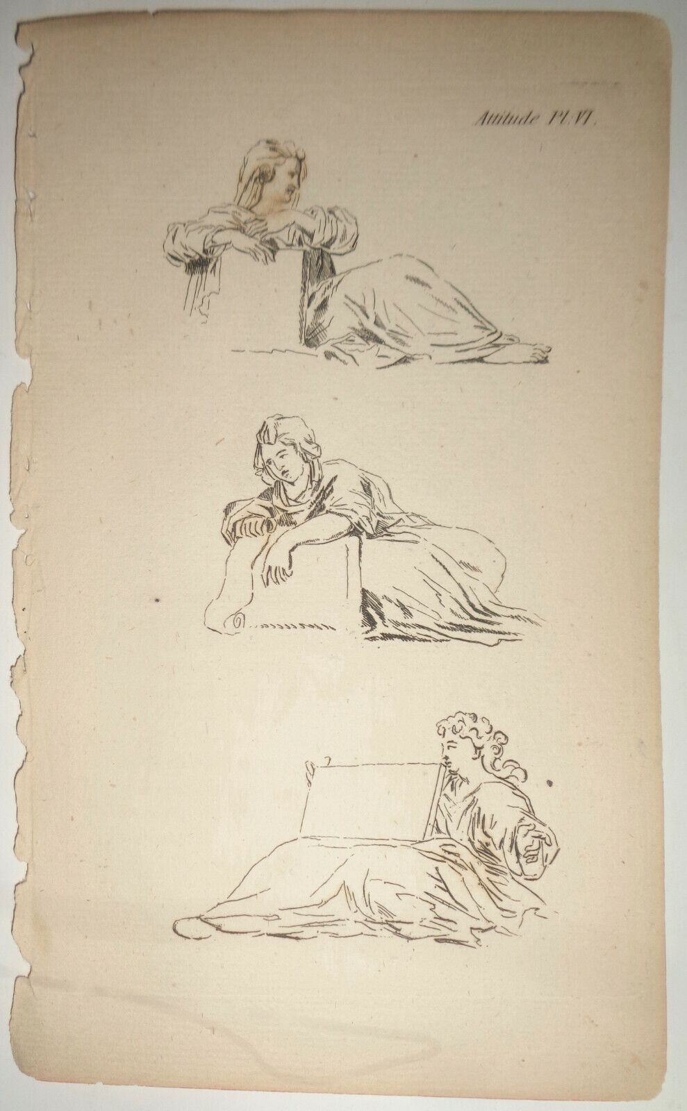 1786 - Attitude, Plate VI -- from The Artist's Repository