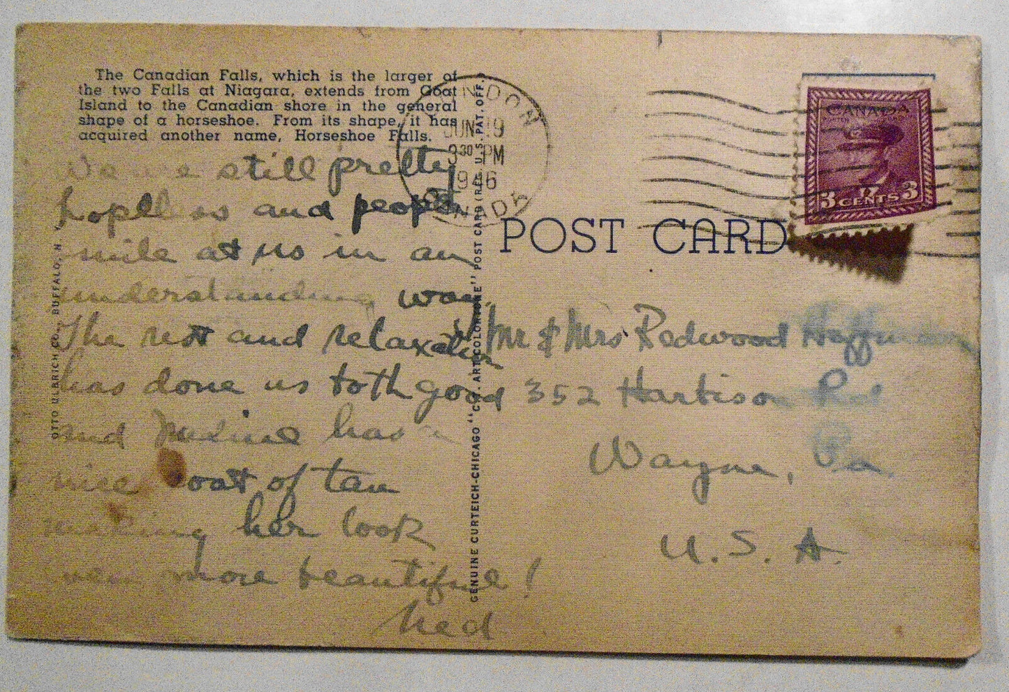 Boulder Dam, Barnegat Light, Horsehoe Falls 1940s -3 Antique Linen Postcards lot