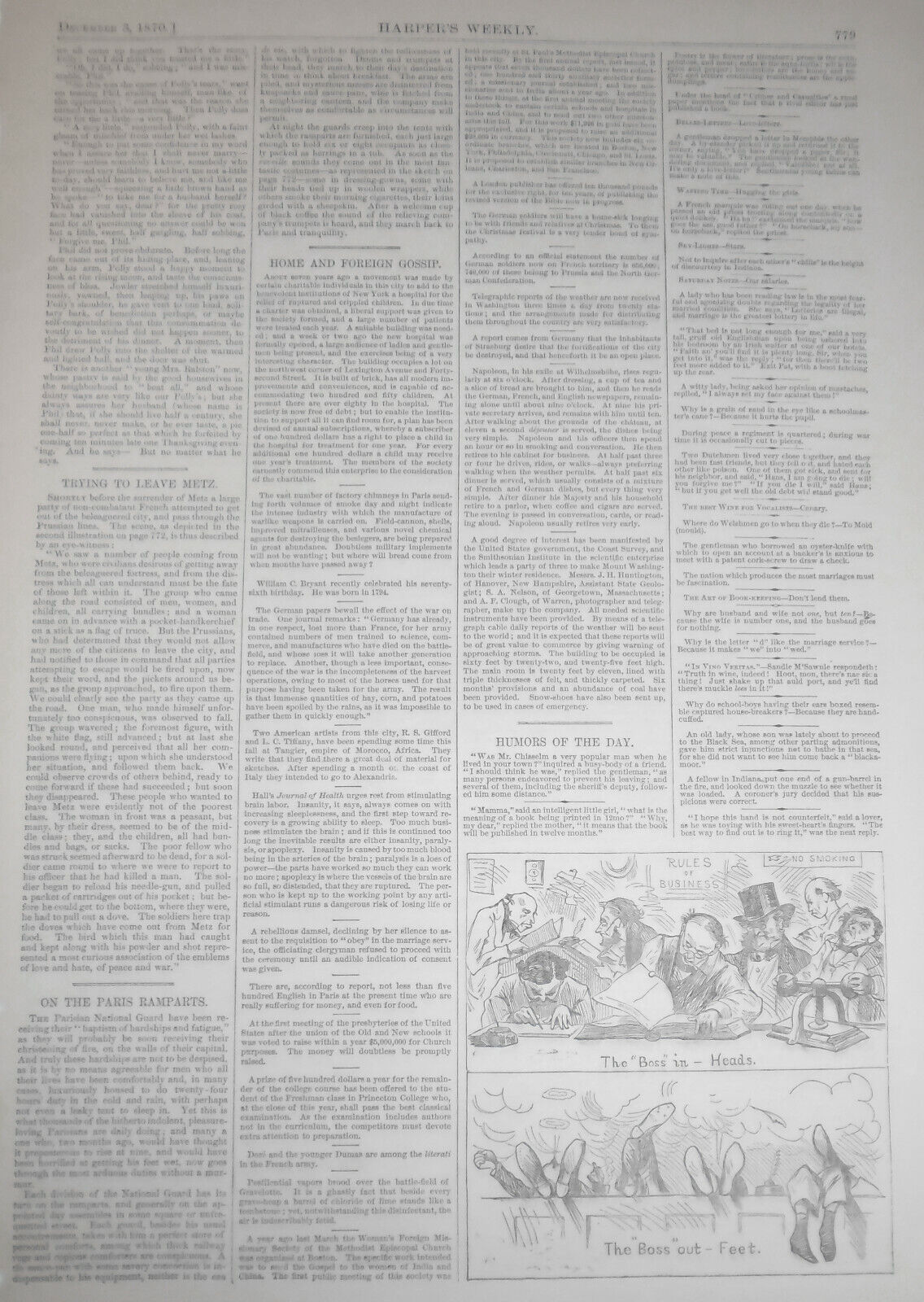 Duel Between the Prussian Gun-boat.../ Prussians Tapping... Harper's Weekly 1882
