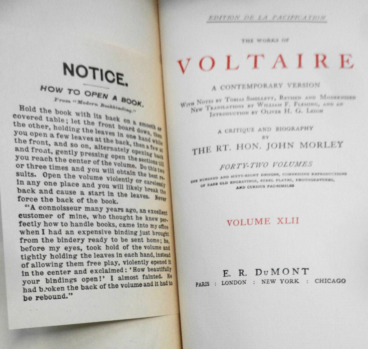 A Biographical Critique of Voltaire by John Morley - 1901 Limited edition