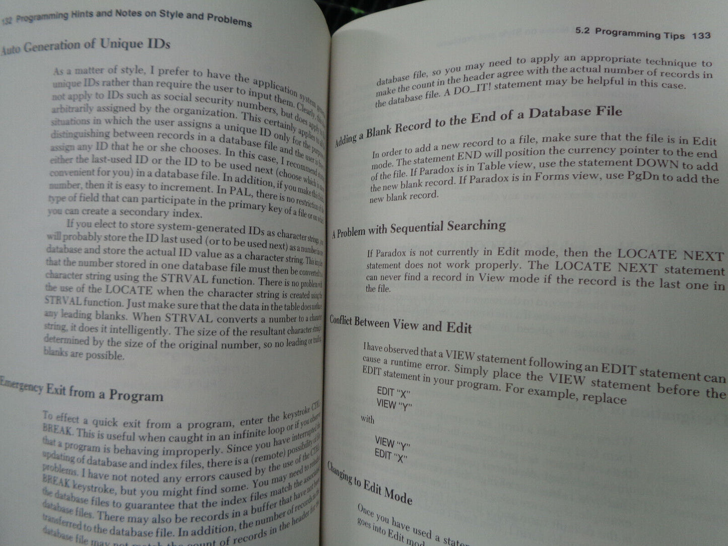 Programming with Paradox, by Cary Prague & Paradox for Programmers by Dinerstein