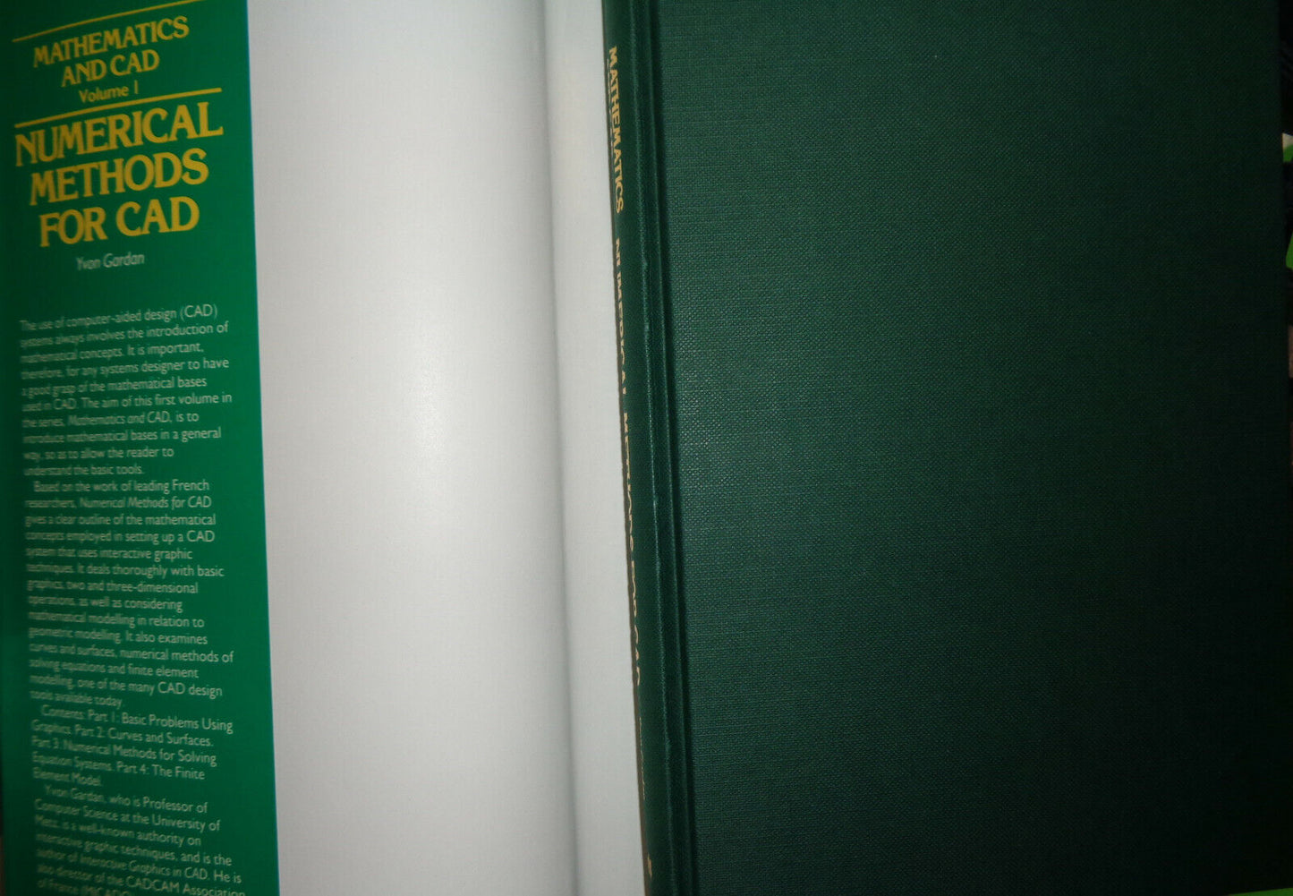 Mathematics and CAD : Numerical Methods for CAD Vol. 1 by Yvon Gardan (1985,...