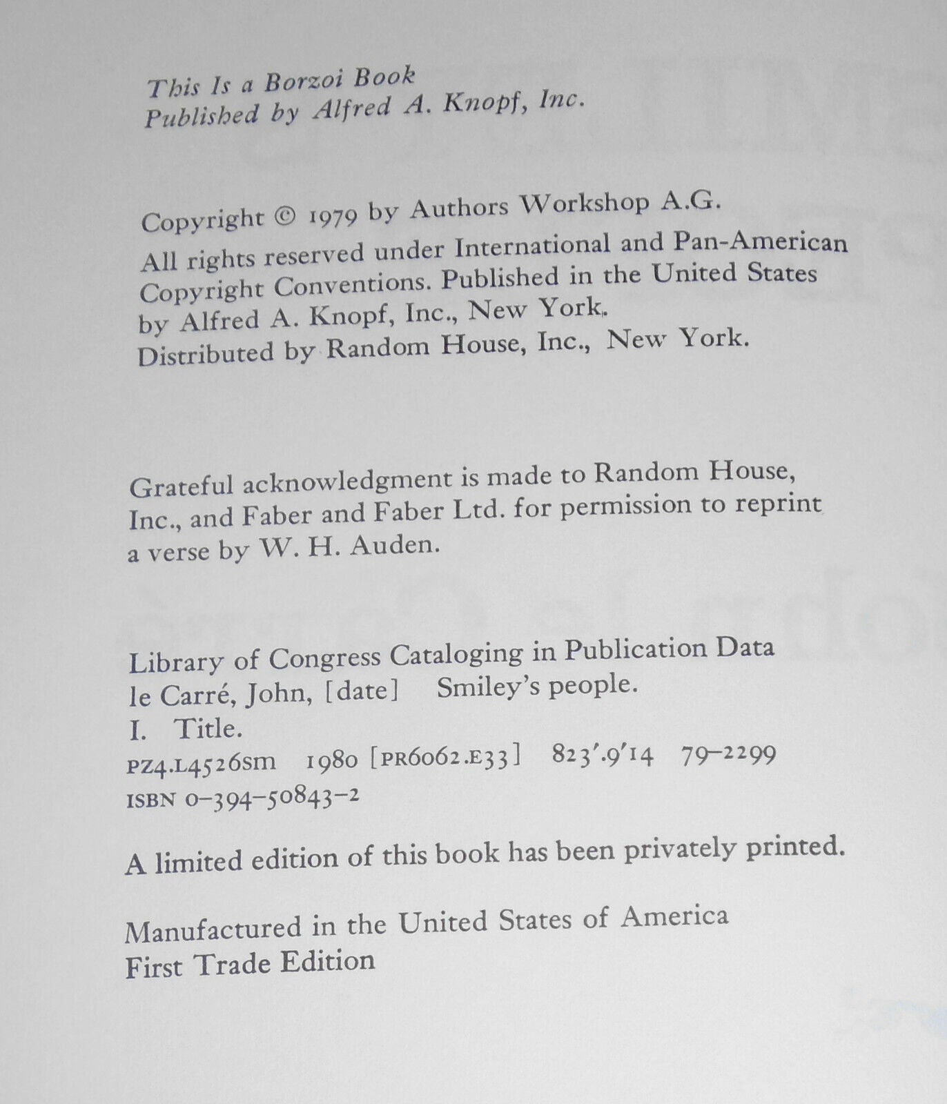 John Le Carre -- 4 First Editions. Hardcovers/Dustjackets. All First Printings.