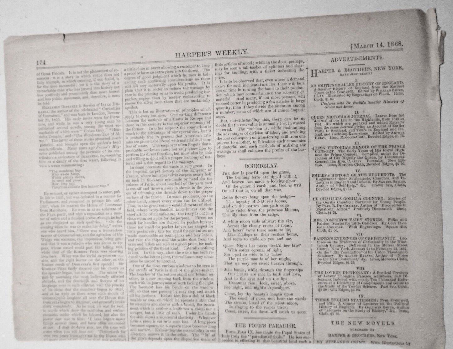 Ellis Island Powder Magazines, of US Navy - Harper's Weekly, March 14, 1868