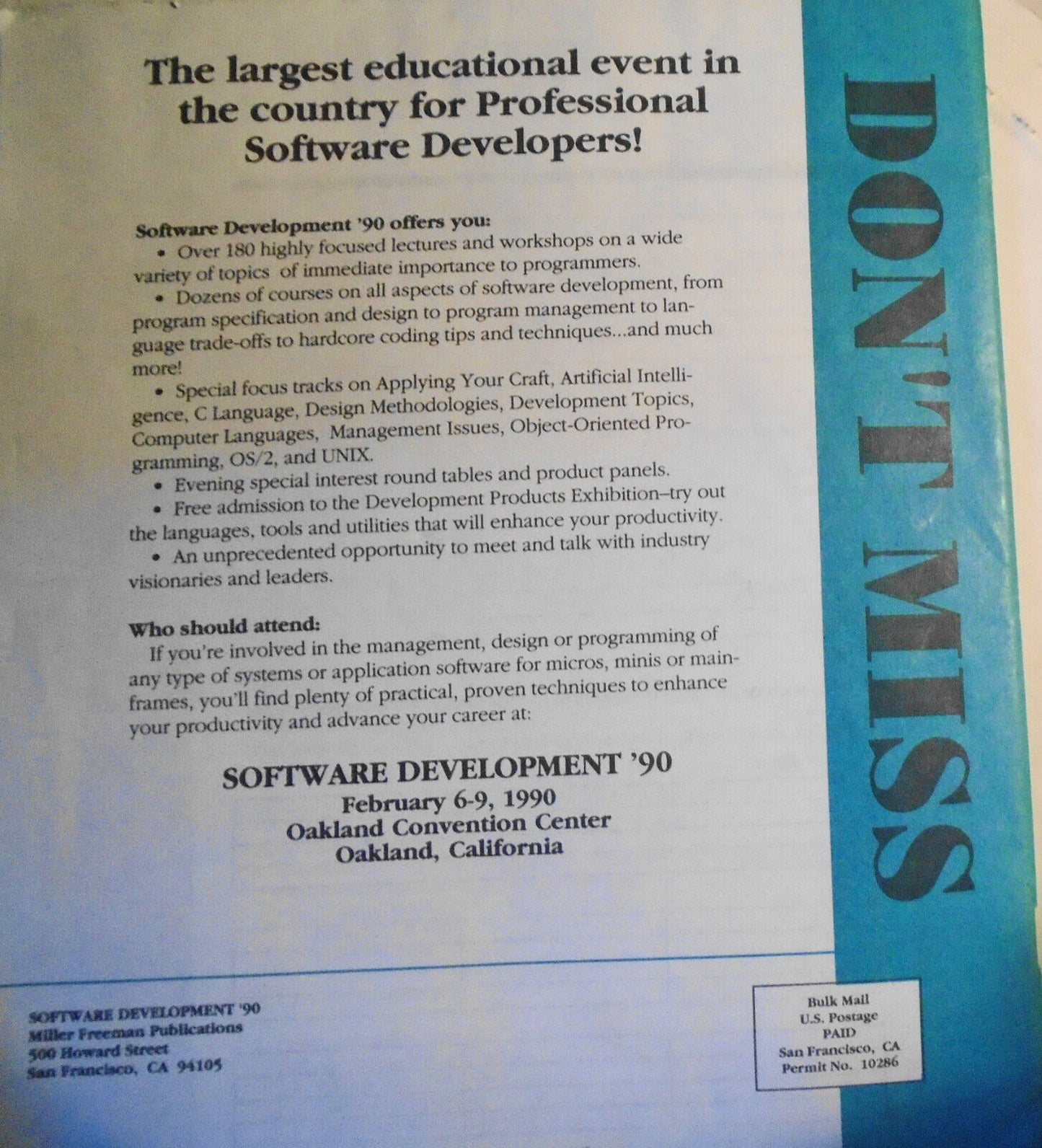 Software Development '90 Conference Program - Oakland, CA, February 6-9, 1990