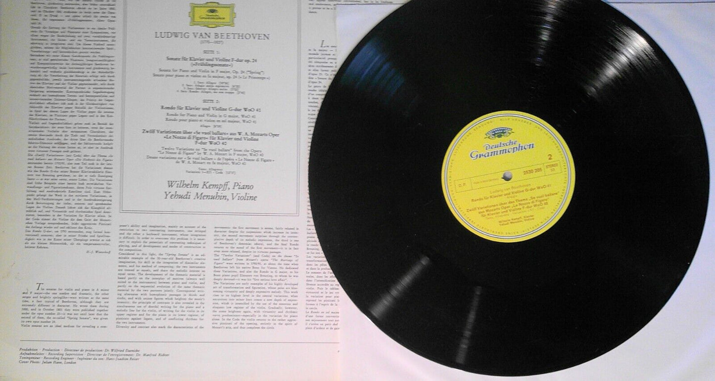 4 classical violin vinyl LPs lot : Arthur Grimiaux & Yehudi Menuhin