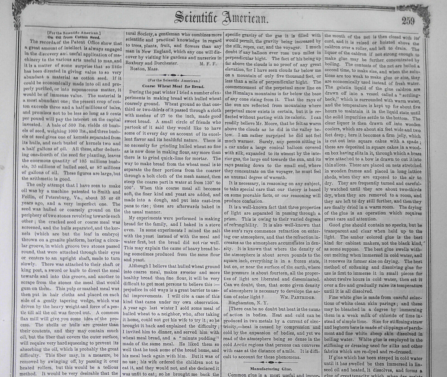 Scientific American, April 26, 1856. Steel composition; weighing scales, etc.