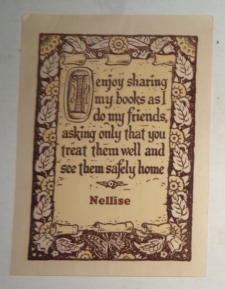Nellise Obenour, Ex Libris Bookplate