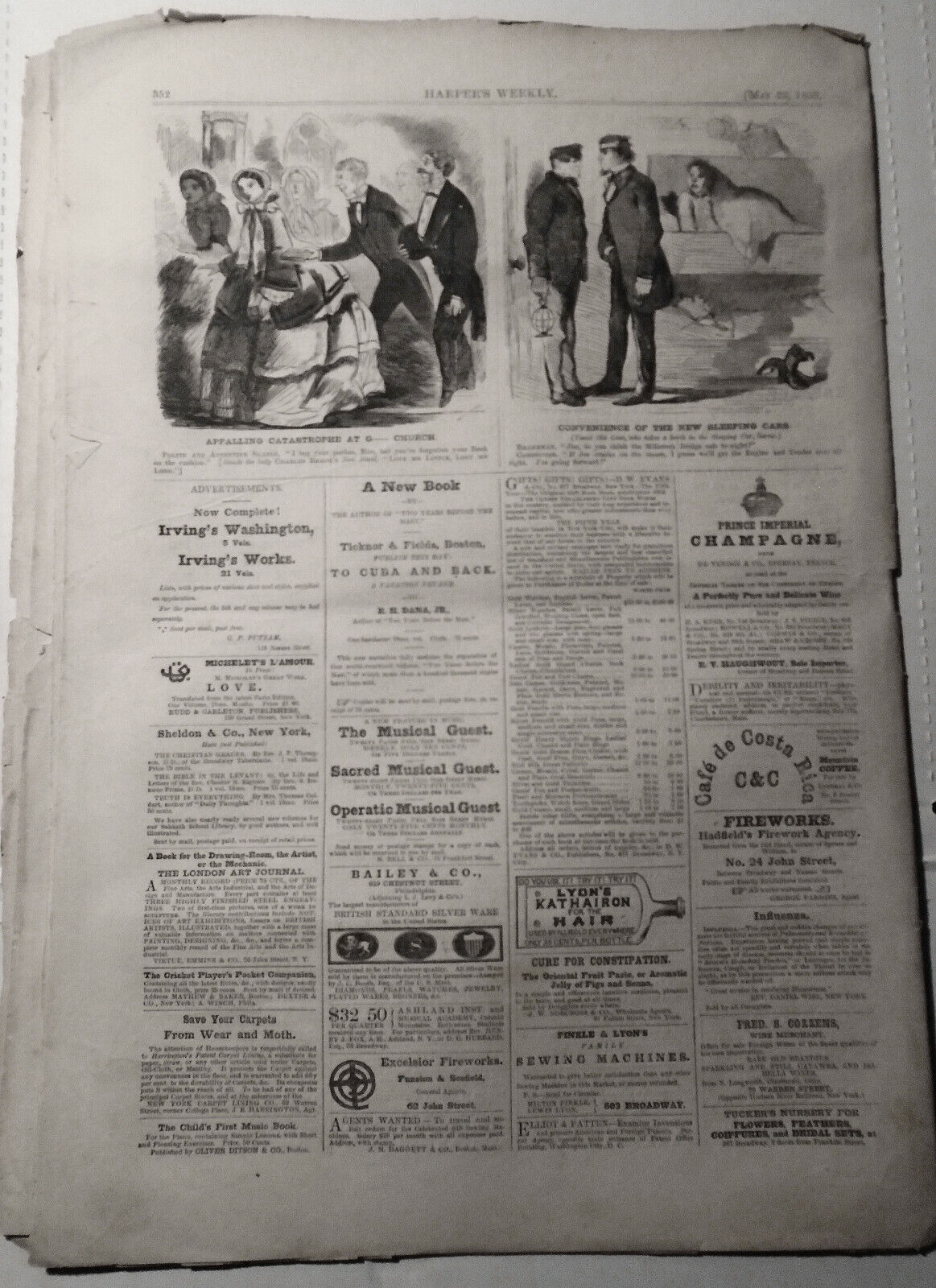 Harper's Weekly - Original May 28, 1859 : Abolitionists In Council /Map Of Italy