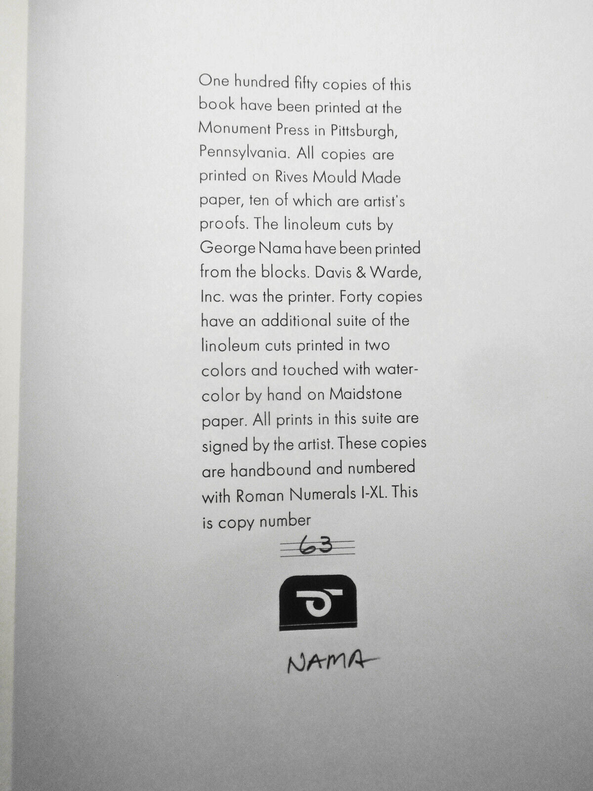 Monuments - George Nama, Aaron Stuart Lupovitch 1973 Ltd edition Signed 63 / 150