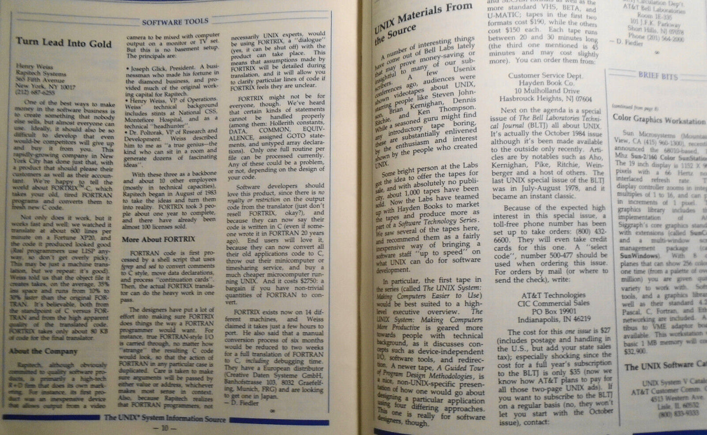 UNIQUE, Vol. 3, No. 11, 1985 - The UNIX System Information Source
