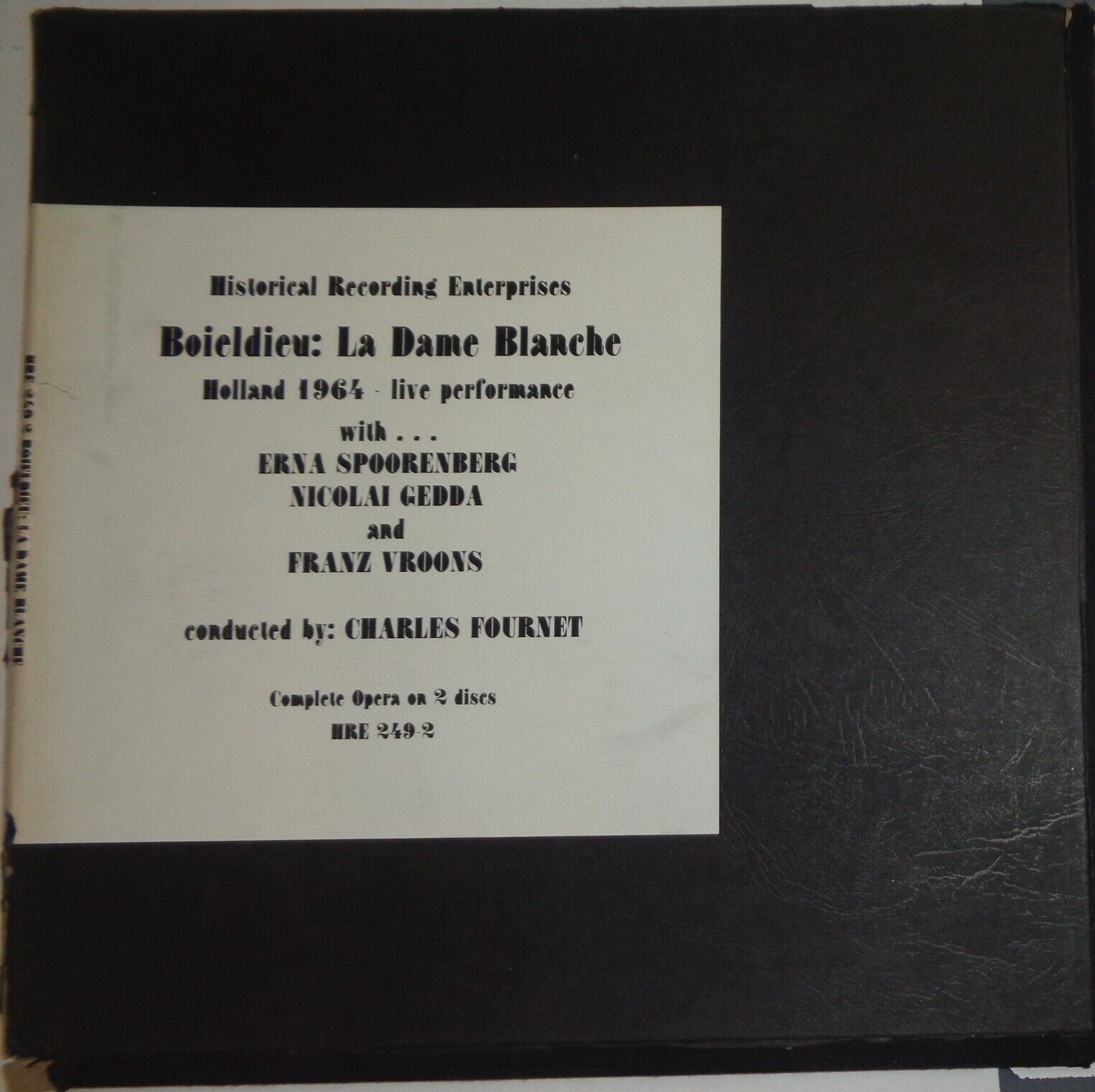 Boieldieu La Dame Blanche 2LP - Holland 1964 Live - Fournet, Spoorenberg, Gedda