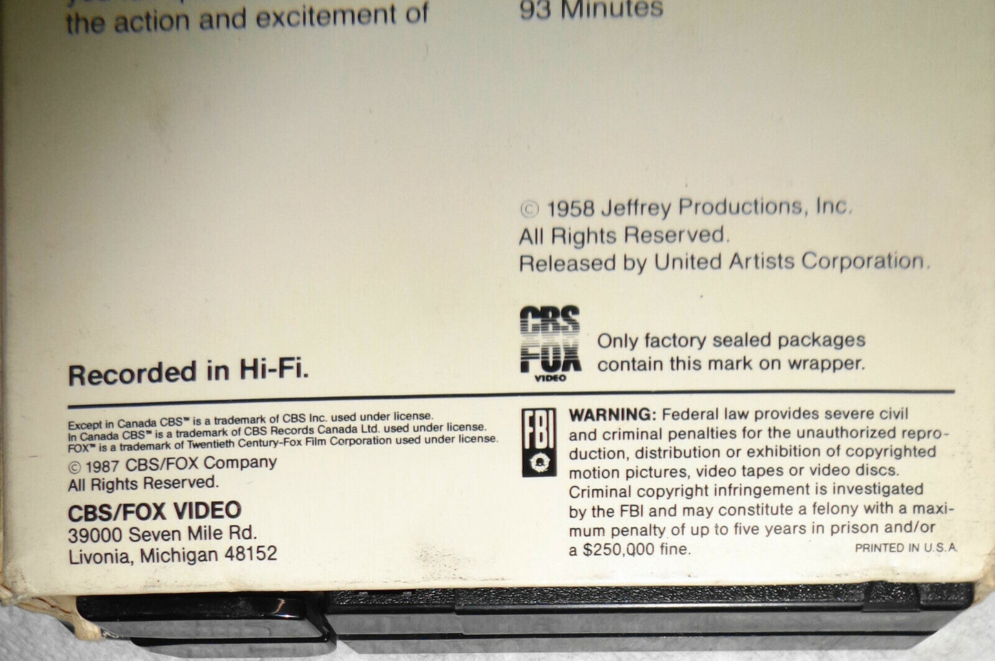 RUN SILENT, RUN DEEP - Betamax Beta tape