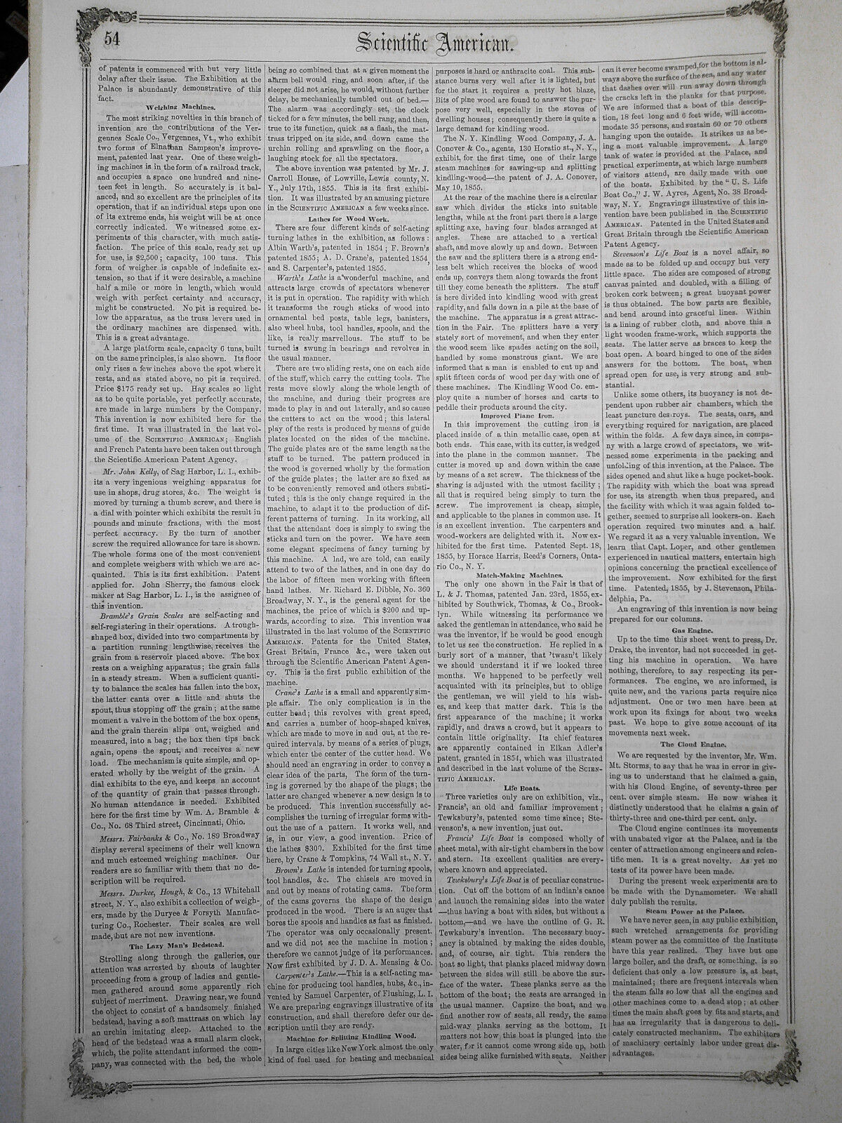 Scientific American, October 27, 1855. Original complete issue.
