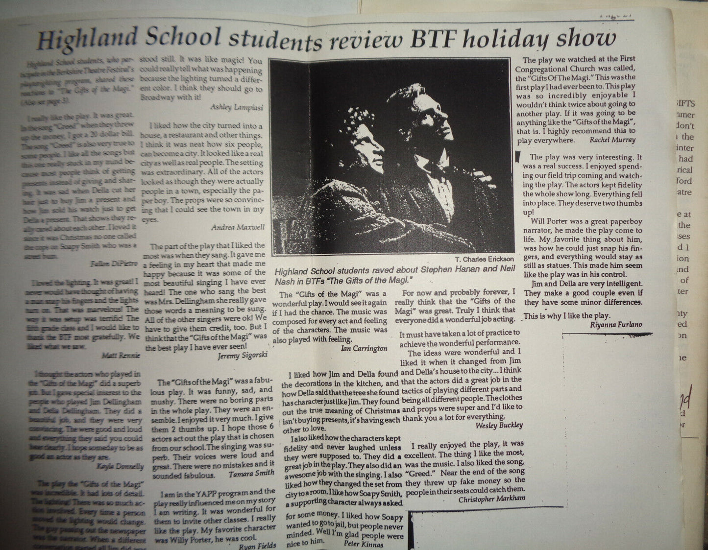 THE GIFTS OF THE MAGI - PROGRAM - BERKSHIRE THEATRE FESTIVAL 1993