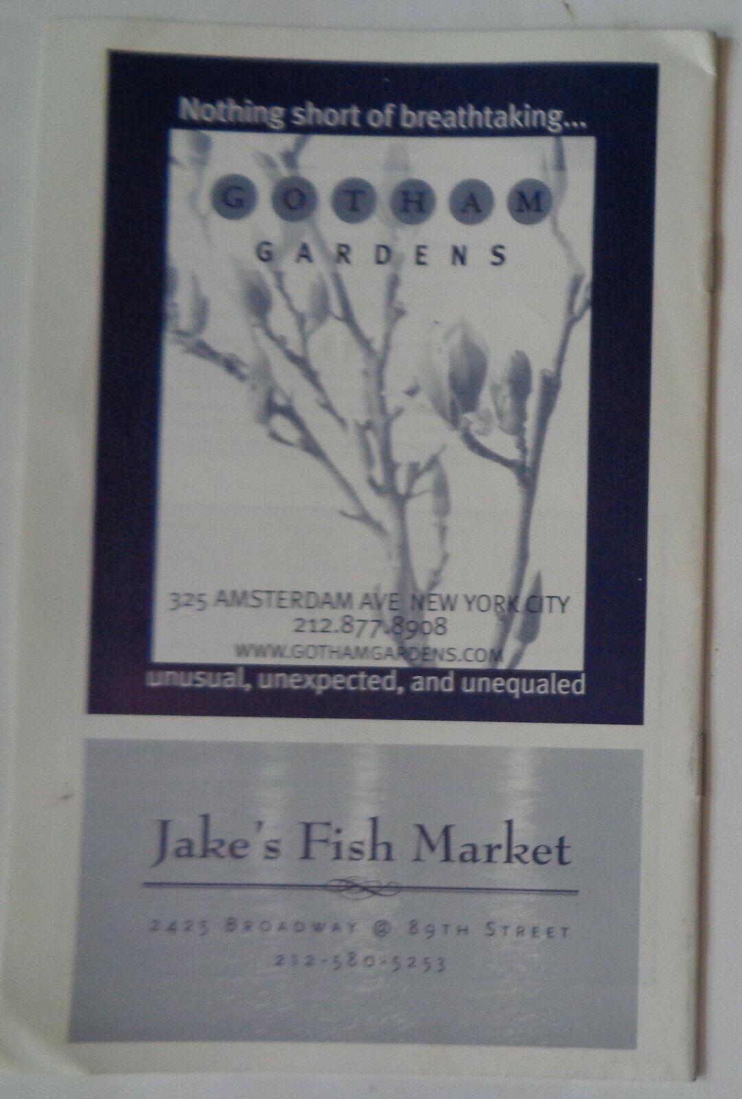 APPROACHING INFINITY - SOUVENIR PROGRAM 2003 - ENCOMPASS NEW OPERA THEATRE