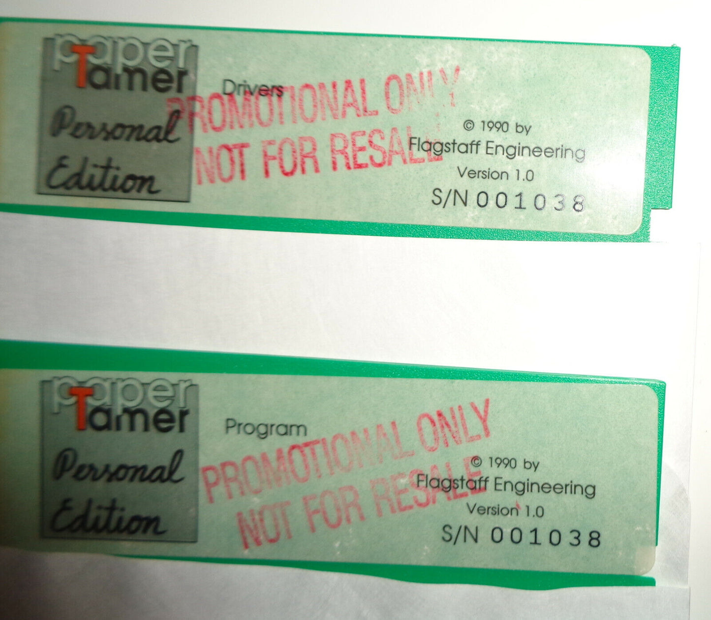 PaperTamer by Flagstaff Engineering. 1990 Version 1.0. For IBM PCs