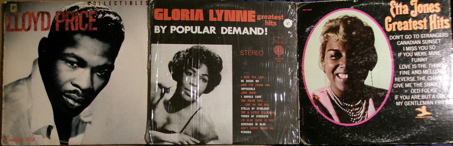 Lot of 3 R&B Soul vinyl LP records - Lloyd Price, Gloria Lynne & Etta Jones