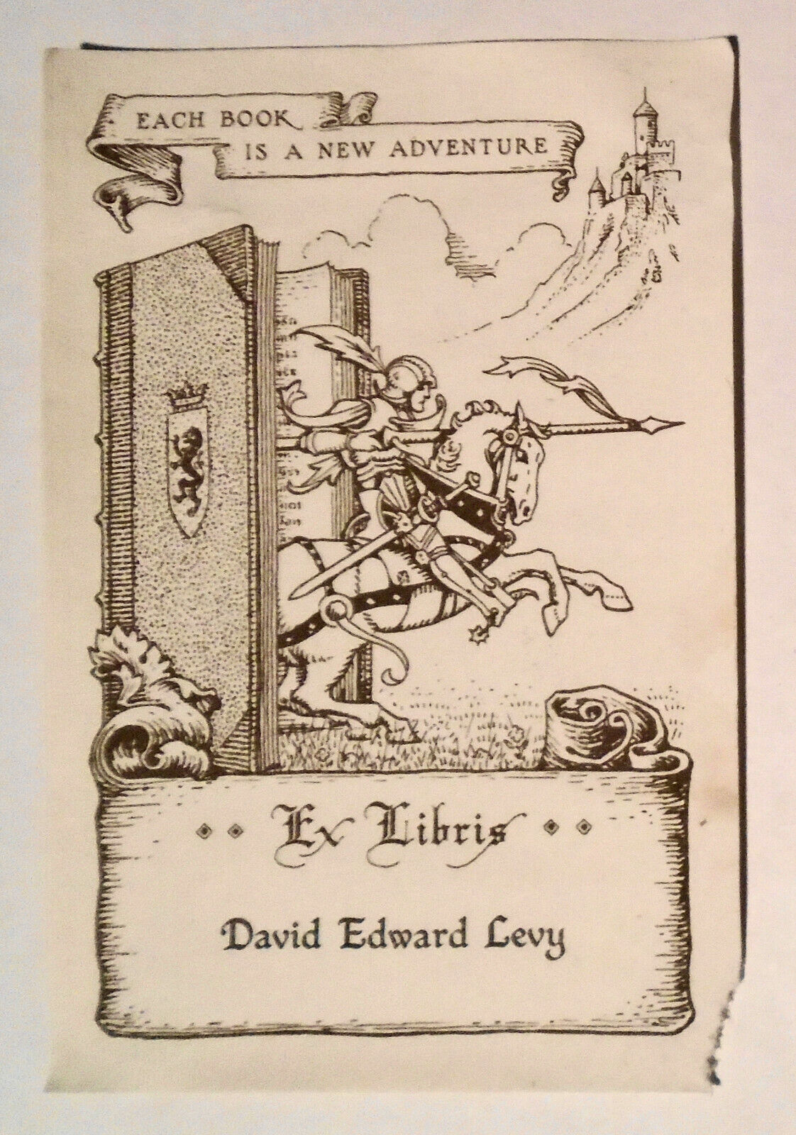 David Edward Levy Ex Libris bookplate
