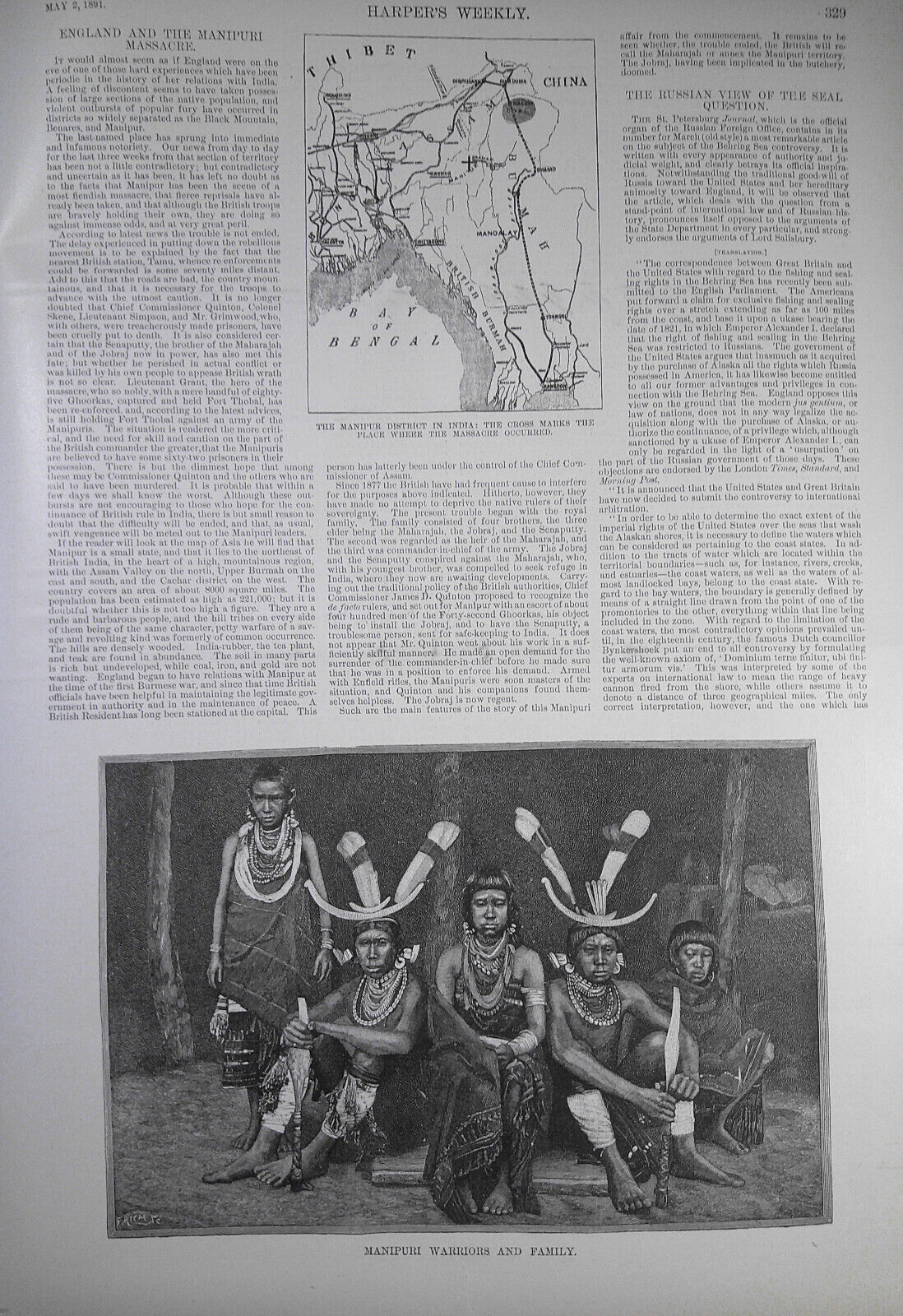 Harper's Weekly May 2, 1891. Australia; Manipuri; Henry James; Central Park, etc