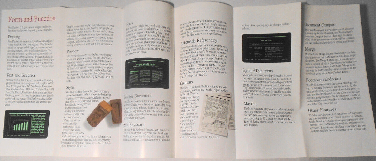 1988 3 WordPerfect for IBM PCs brochures