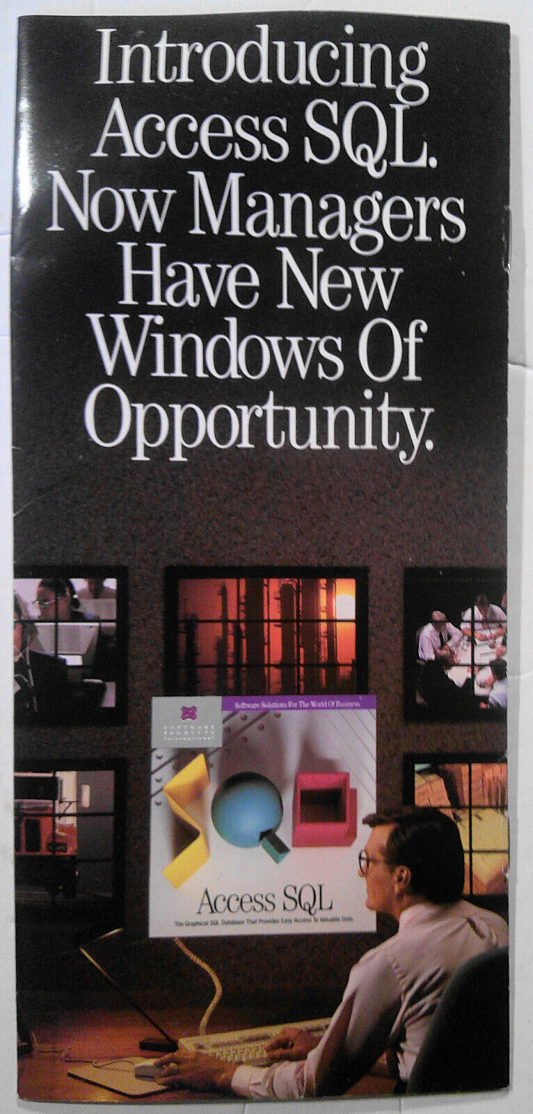 Introducing Access SQL, graphical database. Promotional brochure, 1989