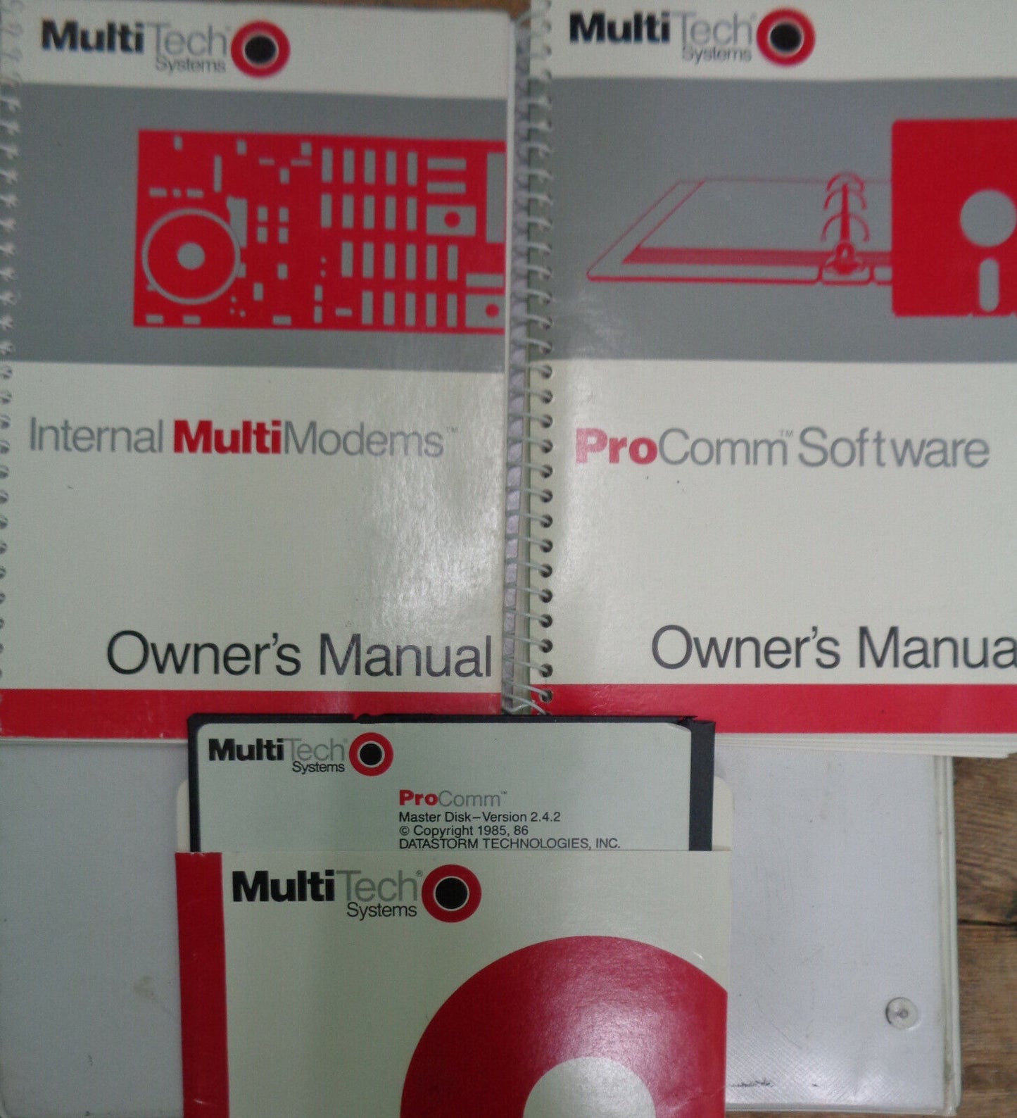 ProComm Software (manual & disk) + MultiModem Manual 1988 by Multi-Tech Systems